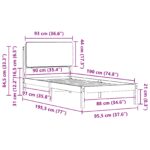 vidaXL Rám postele s čalúneným čelom Tmavo šedá 90 x 190 cm – Obrázok 11