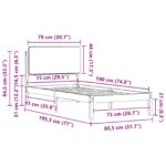 vidaXL Rám postele s čalúneným čelom Svetlosivá 75 x 190 cm – Obrázok 11