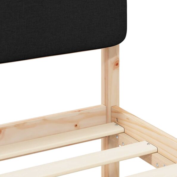 vidaXL Rám postele s čalúneným čelom Čierna 75 x 190 cm – Obrázok 8