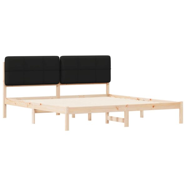 vidaXL Rám postele s čalúneným čelom Čierna 180 x 200 cm – Obrázok 4