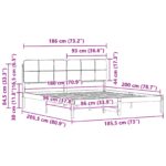 vidaXL Rám postele s čalúneným čelom Sivohnedá 180 x 200 cm – Obrázok 11