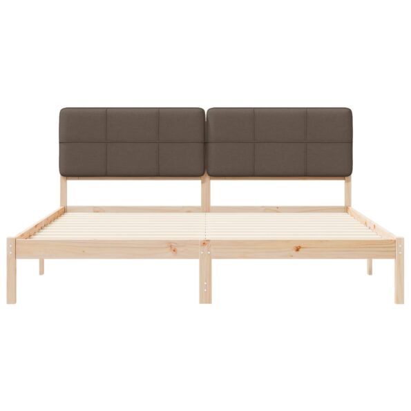 vidaXL Rám postele s čalúneným čelom Sivohnedá 180 x 200 cm – Obrázok 5