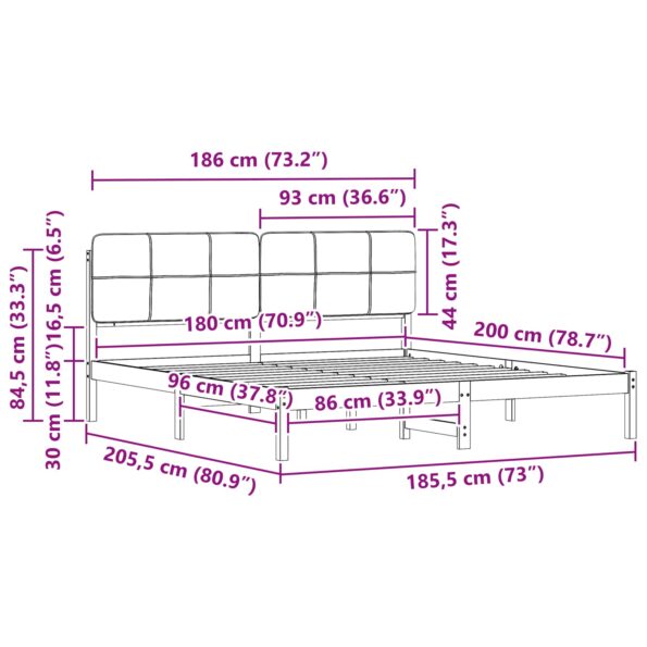vidaXL Rám postele s čalúneným čelom Svetlosivá 180 x 200 cm – Obrázok 11