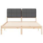 vidaXL Rám postele s čalúneným čelom Tmavo šedá 160 x 200 cm – Obrázok 5