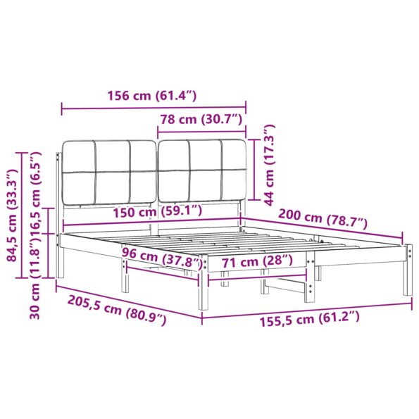 vidaXL Rám postele s čalúneným čelom Svetlosivá 150 x 200 cm – Obrázok 11