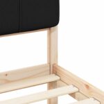 vidaXL Rám postele s čalúneným čelom Čierna 150 x 200 cm – Obrázok 8