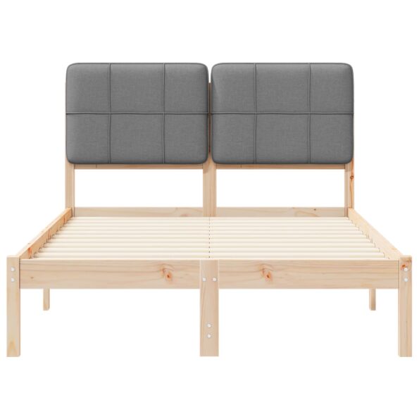 vidaXL Rám postele s čalúneným čelom Svetlosivá 120 x 200 cm – Obrázok 5