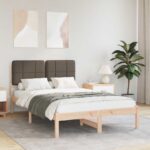 vidaXL Rám postele s čalúneným čelom Sivohnedá 120 x 200 cm