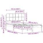 vidaXL Rám postele s čalúneným čelom Sivohnedá 120 x 200 cm – Obrázok 11