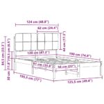 vidaXL Rám postele s čalúneným čelom Čierna 120 x 190 cm – Obrázok 11