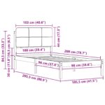 vidaXL Rám postele s čalúneným čelom Sivohnedá 100 x 200 cm – Obrázok 11