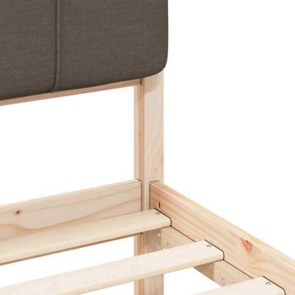 vidaXL Rám postele s čalúneným čelom Sivohnedá 90 x 200 cm – Obrázok 8