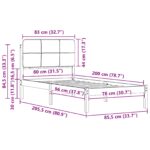 vidaXL Rám postele s čalúneným čelom Tmavo šedá 80 x 200 cm – Obrázok 11