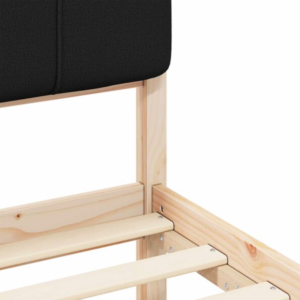 vidaXL Rám postele s čalúneným čelom Čierna 80 x 200 cm – Obrázok 8