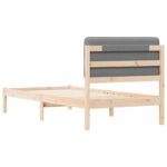 vidaXL Rám postele s čalúneným čelom Svetlosivá 90 x 190 cm – Obrázok 7