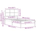vidaXL Rám postele s čalúneným čelom Tmavo šedá 75 x 190 cm – Obrázok 11