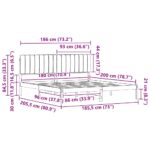 vidaXL Rám postele s čalúneným čelom Tmavo šedá 180 x 200 cm – Obrázok 11