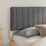 vidaXL Rám postele s čalúneným čelom Tmavo šedá 180 x 200 cm – Obrázok 3
