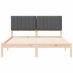 vidaXL Rám postele s čalúneným čelom Tmavo šedá 150 x 200 cm – Obrázok 5