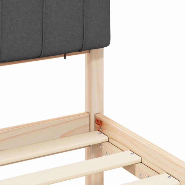 vidaXL Rám postele s čalúneným čelom Tmavo šedá 150 x 200 cm – Obrázok 8