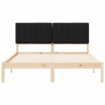 vidaXL Rám postele s čalúneným čelom Čierna 150 x 200 cm – Obrázok 5