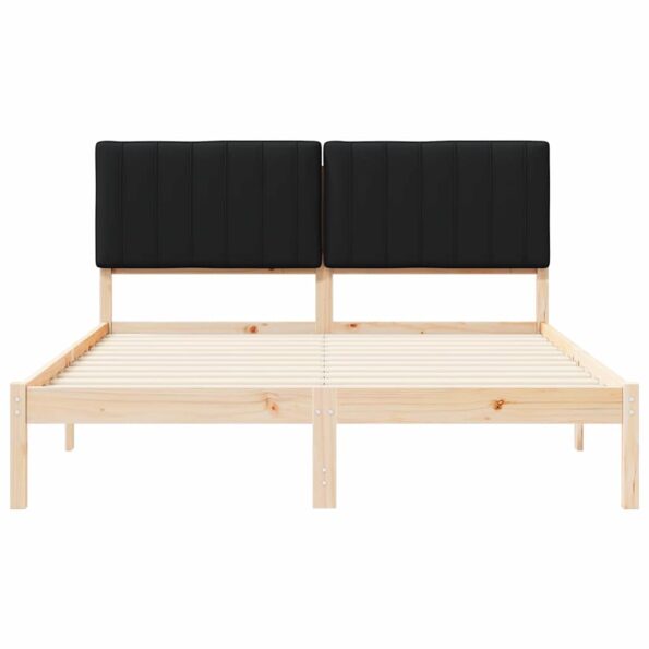 vidaXL Rám postele s čalúneným čelom Čierna 150 x 200 cm – Obrázok 5