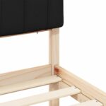 vidaXL Rám postele s čalúneným čelom Čierna 150 x 200 cm – Obrázok 8