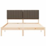 vidaXL Rám postele s čalúneným čelom Sivohnedá 150 x 200 cm – Obrázok 5