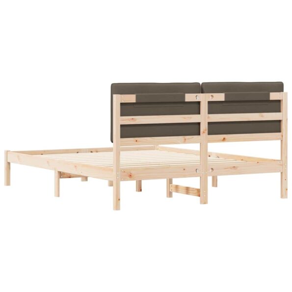 vidaXL Rám postele s čalúneným čelom Sivohnedá 150 x 200 cm – Obrázok 7