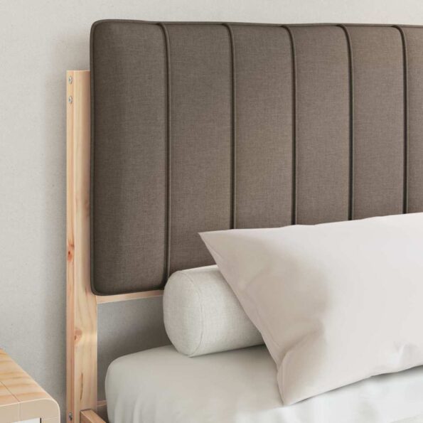 vidaXL Rám postele s čalúneným čelom Sivohnedá 140 x 200 cm – Obrázok 3