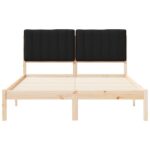 vidaXL Rám postele s čalúneným čelom Čierna 140 x 190 cm – Obrázok 5