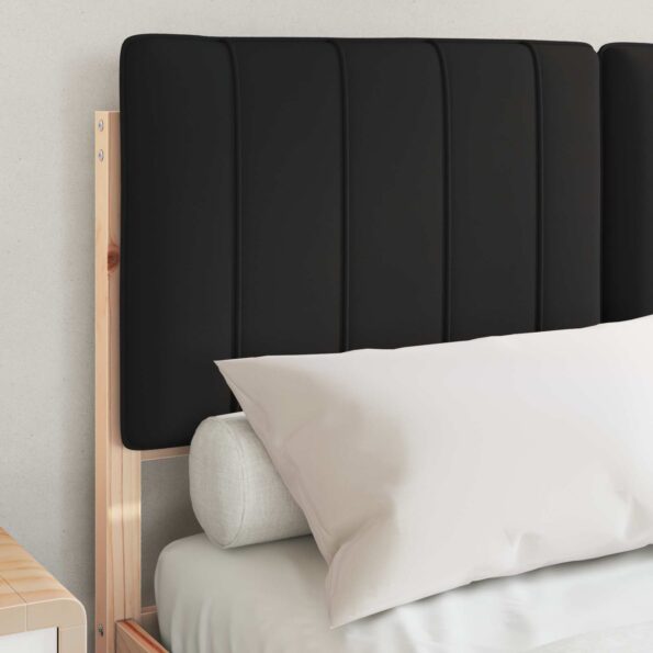 vidaXL Rám postele s čalúneným čelom Čierna 120 x 190 cm – Obrázok 3