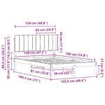 vidaXL Rám postele s čalúneným čelom Sivohnedá 120 x 190 cm – Obrázok 11