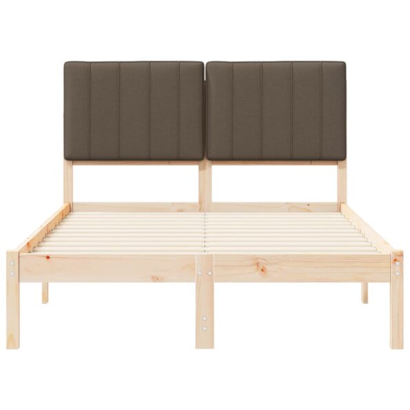 vidaXL Rám postele s čalúneným čelom Sivohnedá 120 x 190 cm – Obrázok 5
