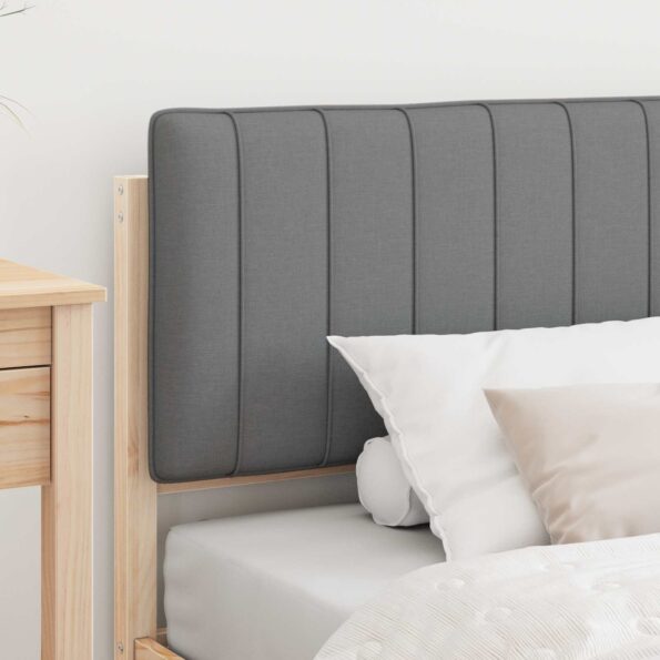 vidaXL Rám postele s čalúneným čelom Svetlosivá 100 x 200 cm – Obrázok 3