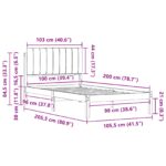 vidaXL Rám postele s čalúneným čelom Tmavo šedá 100 x 200 cm – Obrázok 11