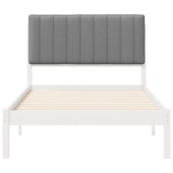 vidaXL Rám postele s čalúneným čelom Svetlosivá 100 x 200 cm – Obrázok 5