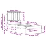 vidaXL Rám postele s čalúneným čelom Svetlosivá 80 x 200 cm – Obrázok 11