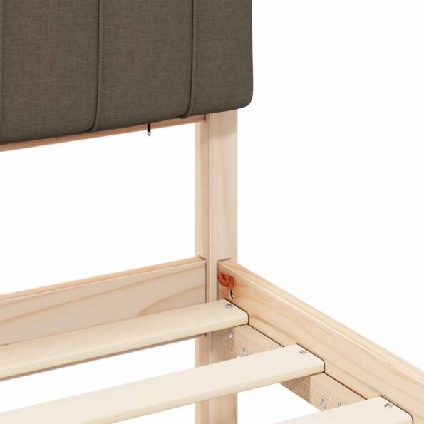 vidaXL Rám postele s čalúneným čelom Sivohnedá 90 x 190 cm – Obrázok 8