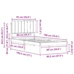 vidaXL Rám postele s čalúneným čelom Svetlosivá 90 x 190 cm – Obrázok 11
