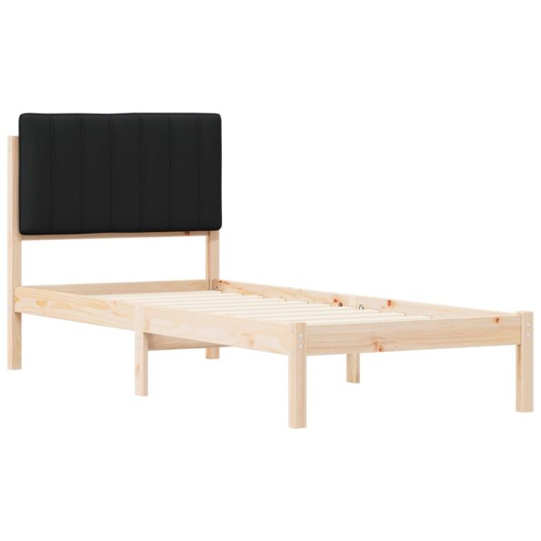vidaXL Rám postele s čalúneným čelom Čierna 75 x 190 cm – Obrázok 4