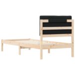 vidaXL Rám postele s čalúneným čelom Čierna 75 x 190 cm – Obrázok 7