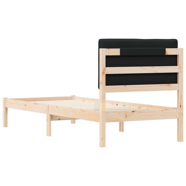 vidaXL Rám postele s čalúneným čelom Čierna 75 x 190 cm – Obrázok 7