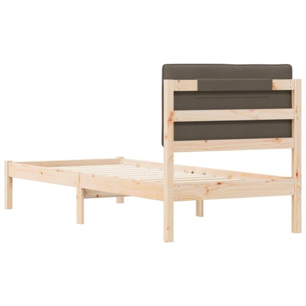 vidaXL Rám postele s čalúneným čelom Sivohnedá 75 x 190 cm – Obrázok 7