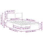 vidaXL Rám postele Čierna 120 x 190 cm Masívne borovicové drevo – Obrázok 11