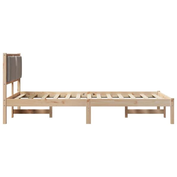 vidaXL Rám postele Sivohnedá 120 x 190 cm Masívne borovicové drevo – Obrázok 6