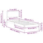 vidaXL Rám postele Tmavo šedá 80 x 200 cm Masívne borovicové drevo – Obrázok 11