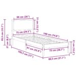vidaXL Rám postele Sivohnedá 80 x 190 cm Masívne borovicové drevo – Obrázok 11