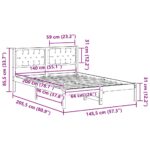 vidaXL Rám postele s čelnou doskou Tmavo šedá 140 x 200 cm látka – Obrázok 11