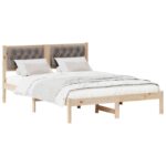 vidaXL Rám postele s čelnou doskou Sivohnedá 140 x 200 cm látka – Obrázok 3